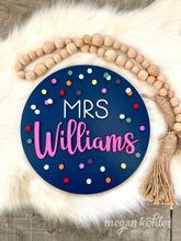 Load image into Gallery viewer, Pink Polka Door Hanger - Teacher Gift