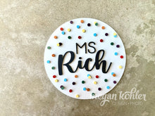 Load image into Gallery viewer, Pink Polka Door Hanger - Teacher Gift