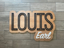 Load image into Gallery viewer, Elijah Michael Bubble Name Sign - Layered Wood Nursery Sign