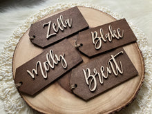 Load image into Gallery viewer, Wooden Name Tag - Stained