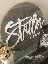 Load image into Gallery viewer, Last Name Circle - Layered Wood Sign