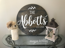 Load image into Gallery viewer, Last Name Circle - Layered Wood Sign