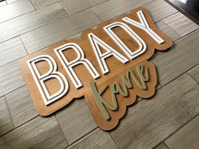 Load image into Gallery viewer, Elijah Michael Bubble Name Sign - Layered Wood Nursery Sign