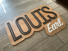 Load image into Gallery viewer, Elijah Michael Bubble Name Sign - Layered Wood Nursery Sign