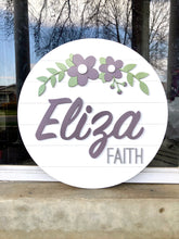 Load image into Gallery viewer, Flower Name Circle - Layered Wood Nursery Sign