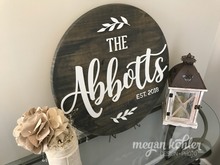 Load image into Gallery viewer, Last Name Circle - Layered Wood Sign