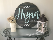 Load image into Gallery viewer, Last Name Circle - Layered Wood Sign