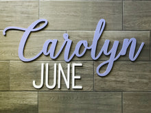 Load image into Gallery viewer, Kinsley Nichole - Name Cutout - Laser Cut Wood Nursery Sign