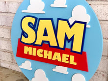 Load image into Gallery viewer, Toy Story - Name Circle - Layered Wood Nursery Sign