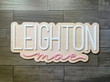 Load image into Gallery viewer, Elijah Michael Bubble Name Sign - Layered Wood Nursery Sign