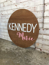 Load image into Gallery viewer, Kennedy Marie - Name Circle - Layered Wood Nursery Sign
