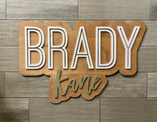 Load image into Gallery viewer, Elijah Michael Bubble Name Sign - Layered Wood Nursery Sign