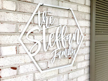 Load image into Gallery viewer, Family Hexagon Cutout Wood Sign