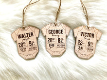 Load image into Gallery viewer, Wooden Birth Stats Ornament