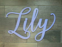 Load image into Gallery viewer, Kinsley Nichole - Name Cutout - Laser Cut Wood Nursery Sign