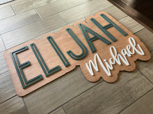 Load image into Gallery viewer, Elijah Michael Bubble Name Sign - Layered Wood Nursery Sign