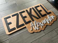 Load image into Gallery viewer, Elijah Michael Bubble Name Sign - Layered Wood Nursery Sign