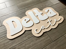 Load image into Gallery viewer, Delta Cate Bubble Name Sign - Layered Wood Nursery Sign
