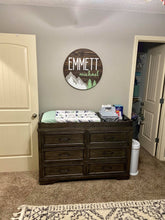 Load image into Gallery viewer, Mountain Name Circle - Layered Wood Nursery Sign
