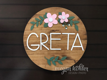 Load image into Gallery viewer, Flower Name Circle - Layered Wood Nursery Sign