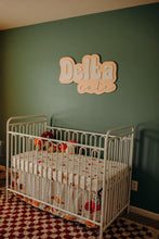 Load image into Gallery viewer, Delta Cate Bubble Name Sign - Layered Wood Nursery Sign