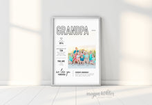 Load image into Gallery viewer, 11x14 Printable - All About Grandpa Father's Day Digital File - Office - Man Cave