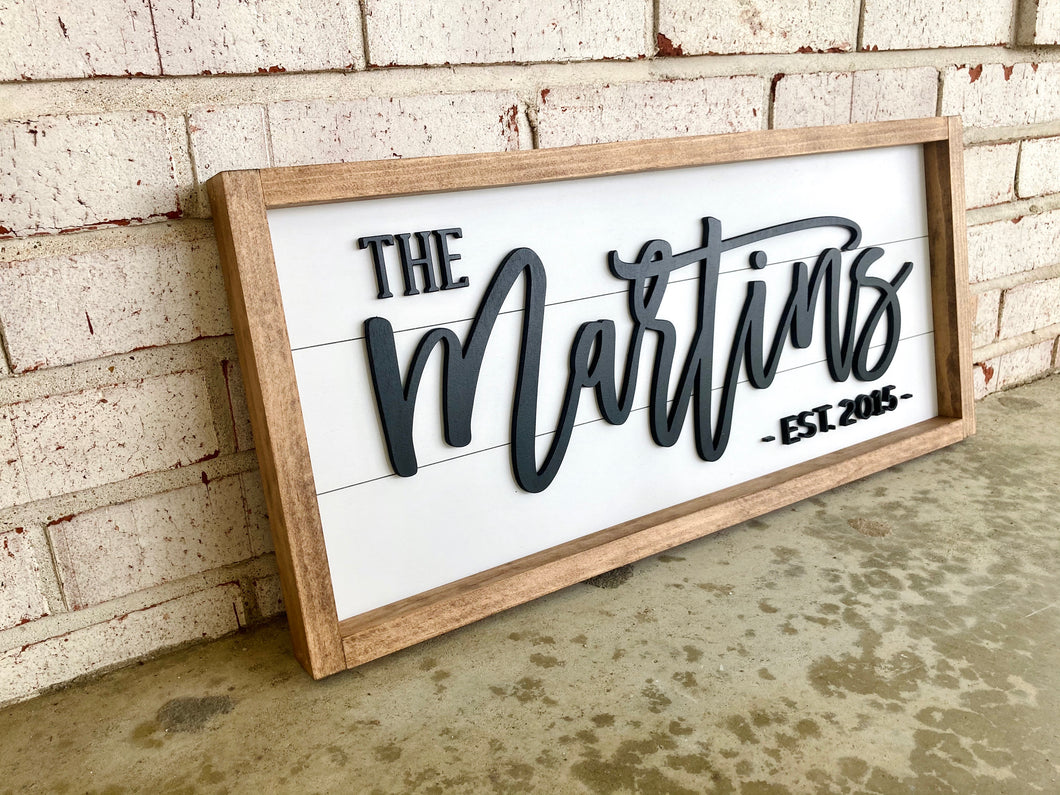 The Martins Framed Shiplap - Layered Wood Sign