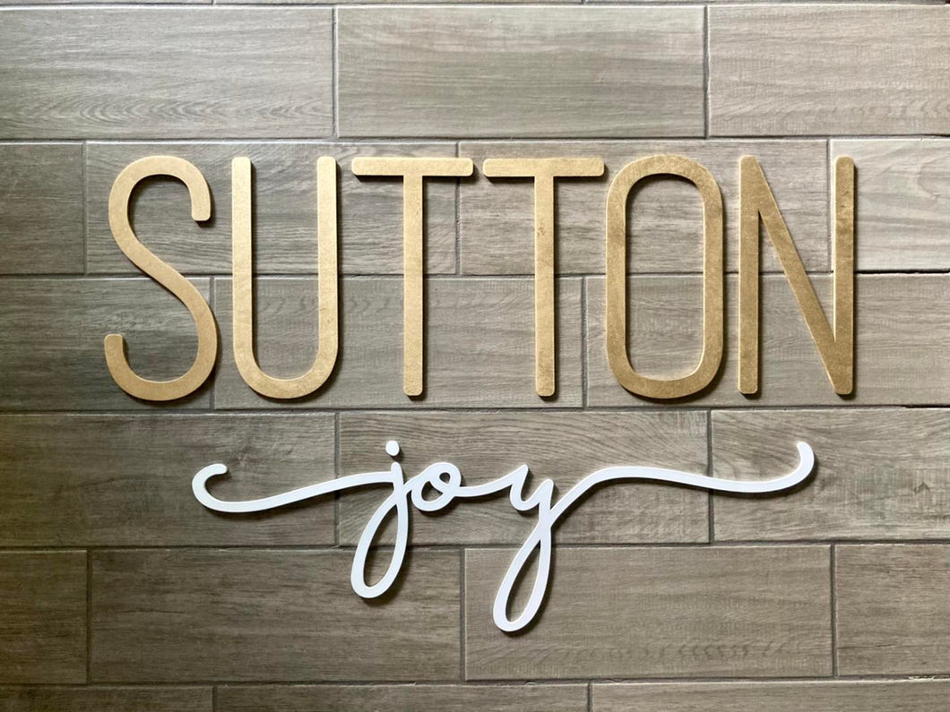 Sutton - Name Cutout - Laser Cut Wood Nursery Sign