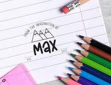 Load image into Gallery viewer, Imagination Design - Kids Artwork Stamp - Wooden or Self Inking - 1.5" tall and up to 3" wide