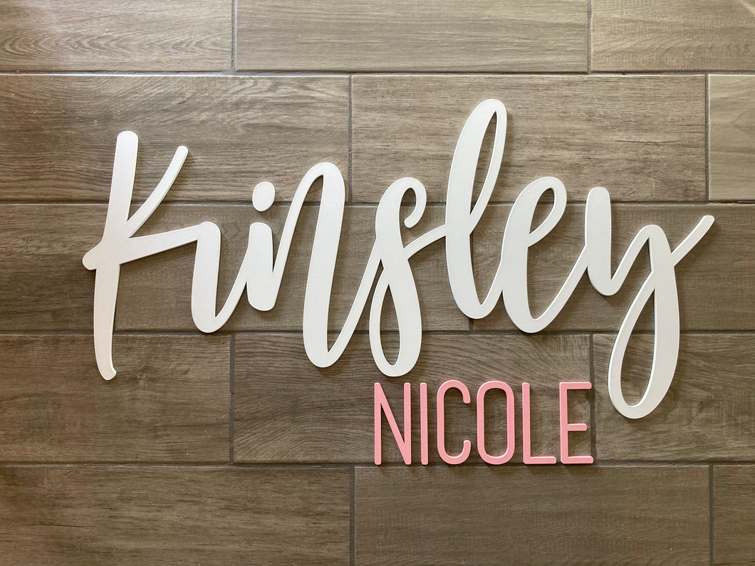 Kinsley - Name Cutout Set - Laser Cut Wood Nursery Sign
