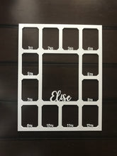 Load image into Gallery viewer, Vertical 11x14 Wooden School Years Photo Mat - 2.5x3.5 photo inserts