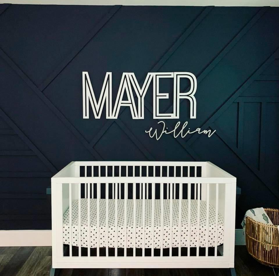 Mayer - Name Cutout - Laser Cut Wood Nursery Sign