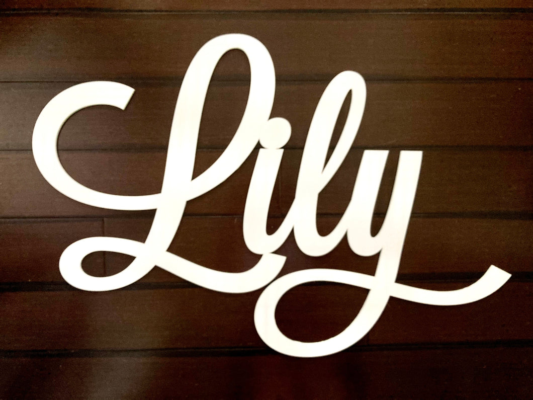 Lily - Name Cutout - Laser Cut Wood Nursery Sign