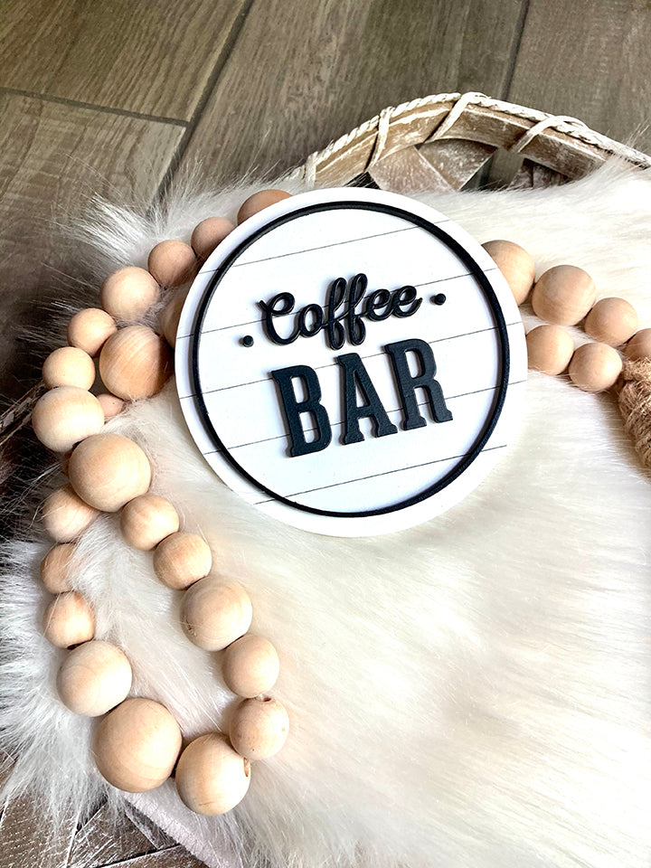 Coffee Bar - Mini Tiered Tray Kitchen Sign