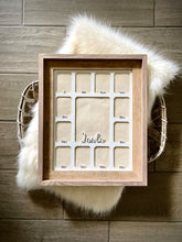 Load image into Gallery viewer, Vertical 11x14 Wooden School Years Photo Mat - 2.5x3.5 photo inserts