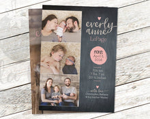 Load image into Gallery viewer, Birth Announcement Modern Script Font - Welcome - 5x7 Printable - Collage - Double Sided - Two Sides