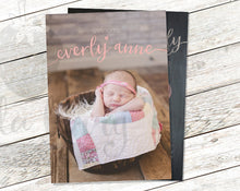 Load image into Gallery viewer, Birth Announcement Modern Script Font - Welcome - 5x7 Printable - Collage - Double Sided - Two Sides