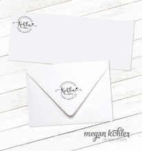 Load image into Gallery viewer, Script Circle Address Stamp 3x1.5