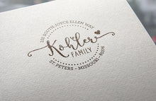 Load image into Gallery viewer, Script Circle Address Stamp 3x1.5