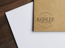 Load image into Gallery viewer, Modern Circle Design - Custom Address Stamp - 1.5" tall and up to 3" wide