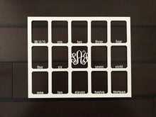 Load image into Gallery viewer, 11x14 Wooden School Years Photo Mat - 2.5x3.5 photo inserts