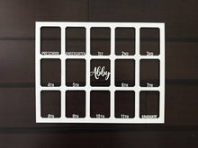 Load image into Gallery viewer, 11x14 Wooden School Years Photo Mat - 2.5x3.5 photo inserts