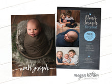 Load image into Gallery viewer, Birth Announcement Modern Script Font - Welcome - 5x7 Printable - Collage - Double Sided - Two Sides