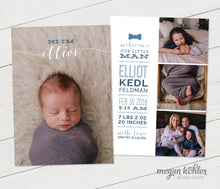 Load image into Gallery viewer, Birth Announcement 5x7 Printable - Modern Boy - Little Man
