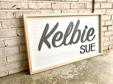 Load image into Gallery viewer, Brooks Framed Shiplap Name Sign - Layered Wood Nursery Sign
