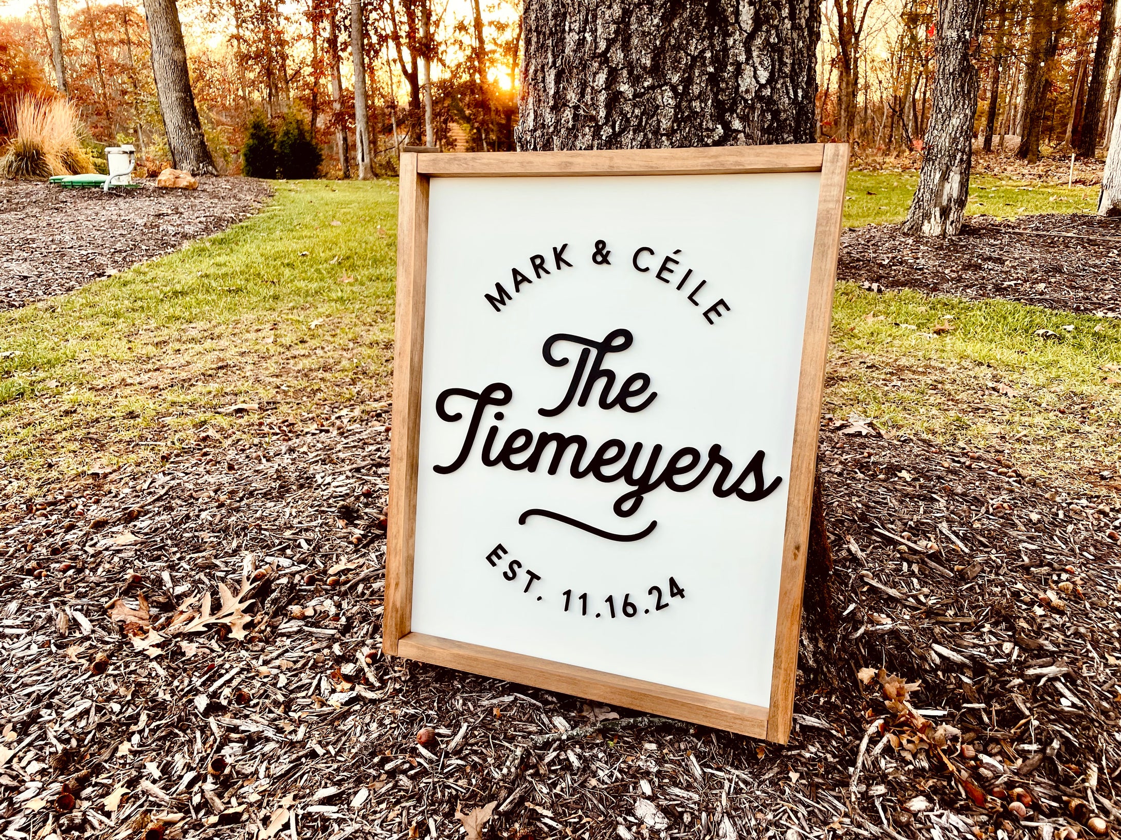 The Tiemeyers Framed - Layered Wood Sign