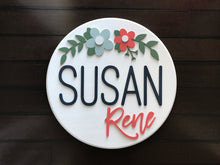 Load image into Gallery viewer, Remi Flower Name Circle - Layered Wood Nursery Sign
