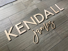 Load image into Gallery viewer, Kendall James - Name Cutout - Laser Cut Wood Nursery Sign
