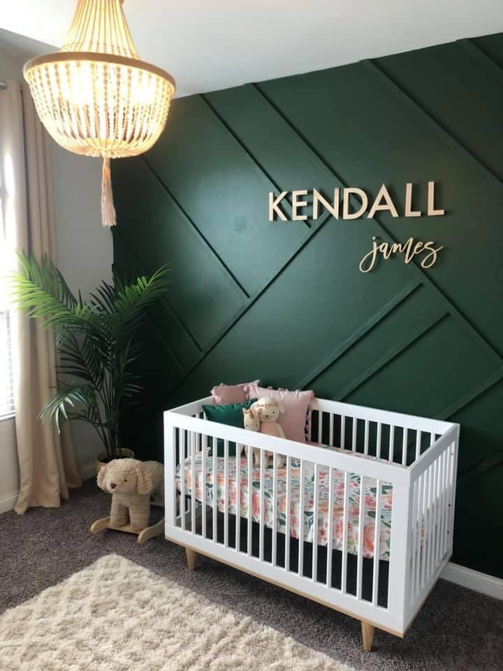 Kendall James - Name Cutout - Laser Cut Wood Nursery Sign