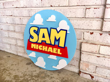 Load image into Gallery viewer, Toy Story - Name Circle - Layered Wood Nursery Sign
